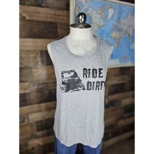 "Ride Dirty" Grey and Black Tank Top Size Large